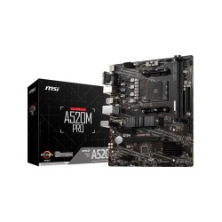 MSI A520M PRO AM4 DDR4 4600(OC) VGA DVI HDMI M.2 USB3.2 mATX Anakart