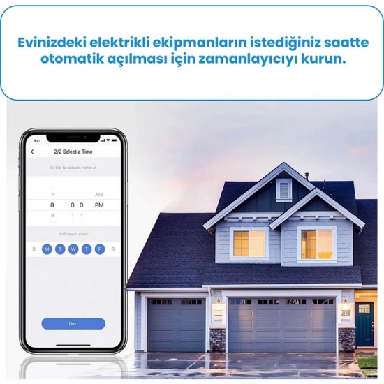 Meross Wi-Fi Uzaktan Kontrollü Akım Korumalı Suya Karşı Dayanıklı Akıllı 2'li Dış Alan Prizi