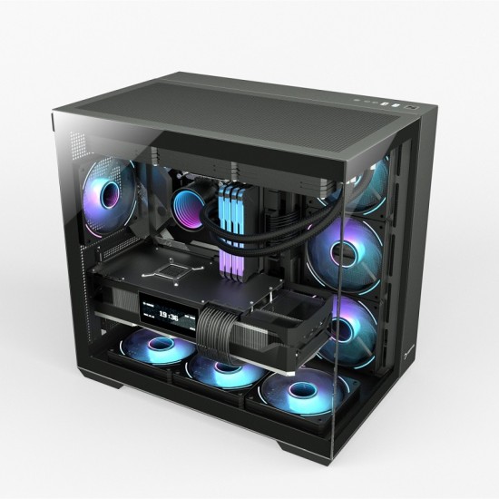 Gamepower Warcry Prism 1X12CM Siyah Fan Cam Atx Gaming Kasa