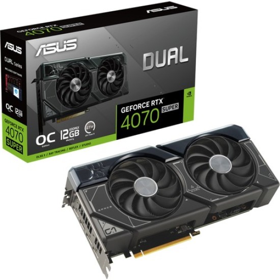 ASUS DUAL-RTX4070S-O12G NVIDIA GEFORCE 12GB GDDR6X 192bit 2550MHz HDMI 3xDP DLSS3 Ekran Kartı