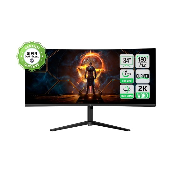 Gamepower WQ34 34'' 1ms 180Hz Curved 2k Uwqhd 3440*1440 Gaming Monitör