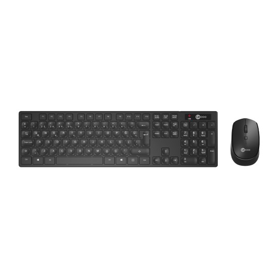 Lenovo Lecoo KM2001 Kablosuz Türkçe Q Klavye & Mouse Set Siyah