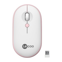 Lenovo Lecoo WS212 Kablosuz 1600DPI 4 Tuşlu Optik Mouse Beyaz & Pembe