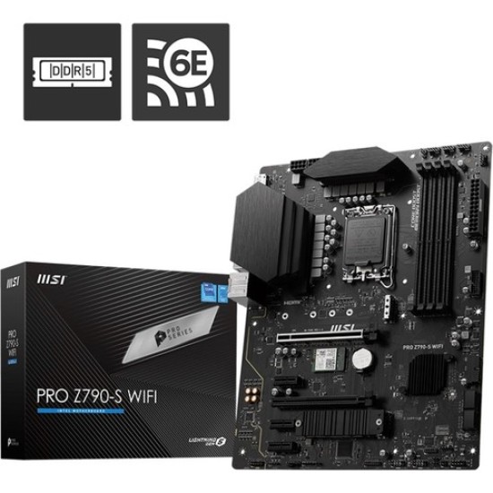 MSI MB PRO Z790-S WIFI INTEL Z790 LGA1700 DDR5 6600(OC) 2XM2 4XSATA HDMI DP WIFI 6E 2.5Gbps LAN ATX