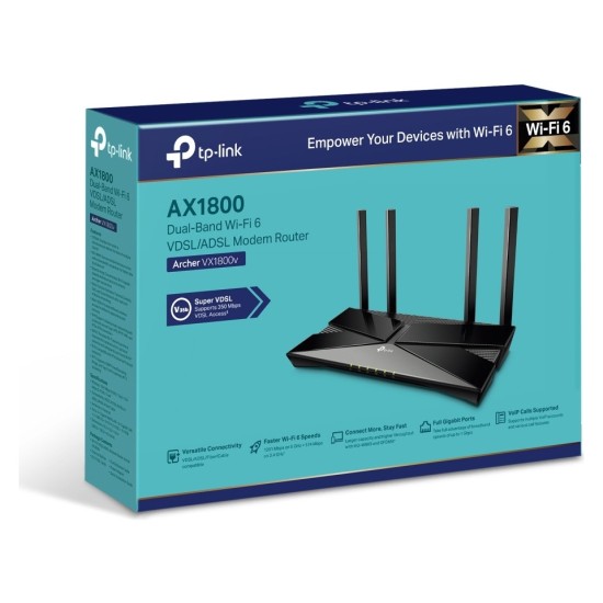 TP-Link Archer VX1800V 4 Port 1800 Mbps VDSL2 Modem