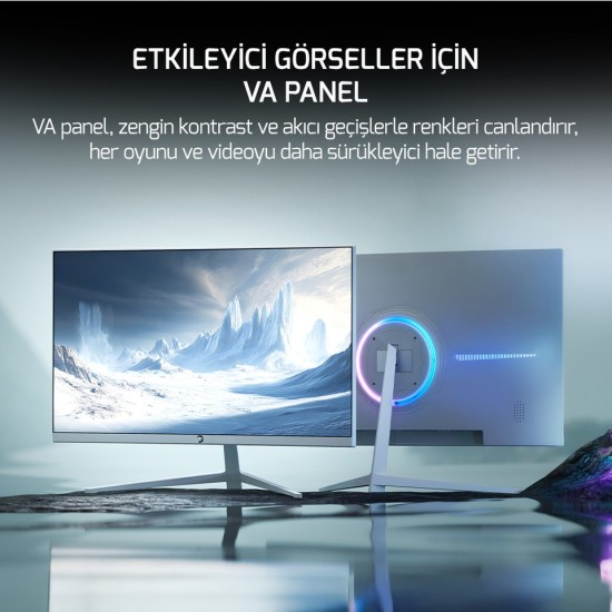 Gamepower Vivid F10 24'' Curved Rgb Beyaz 120Hz 1ms Fhd Va Panel 2X2W Speaker Gaming Monitör (Sıfır Ölü Piksel Garantili)