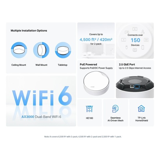 TP-Link Deco X50-POE 3000 Mbps 2'li Router