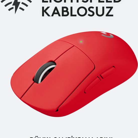 G PRO X SUPERLIGHT Ultra Hafif HERO 25.600 DPI 400 IPS LIGHTSPEED Kablosuz Oyuncu Mouse - Kırmızı