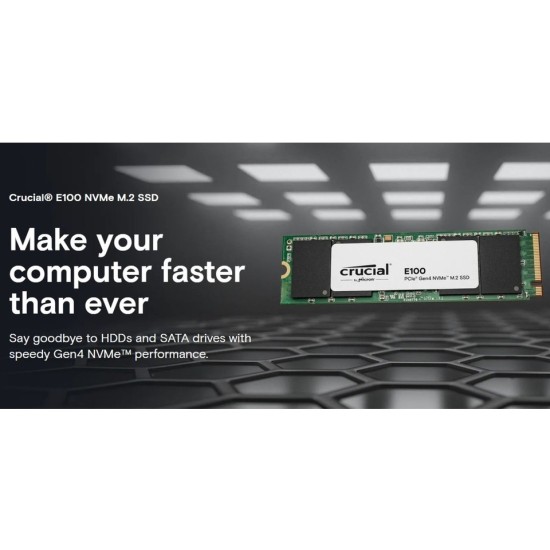 Crucial E100 480GB Pcıe Gen4 2280 Nvme M.2 SSD (4700-2500 Mb/s) CT480E100SSD8