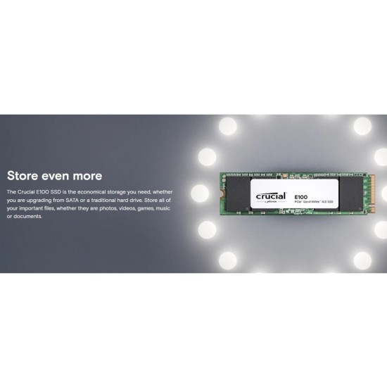 Crucial E100 480GB Pcıe Gen4 2280 Nvme M.2 SSD (4700-2500 Mb/s) CT480E100SSD8