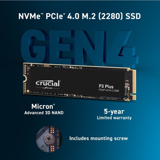 Crucial P3 Plus 3D Nand CT500P3PSSD8 PCI-Express 4.0 500 GB M.2 SSD